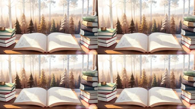 森林读书背景视频