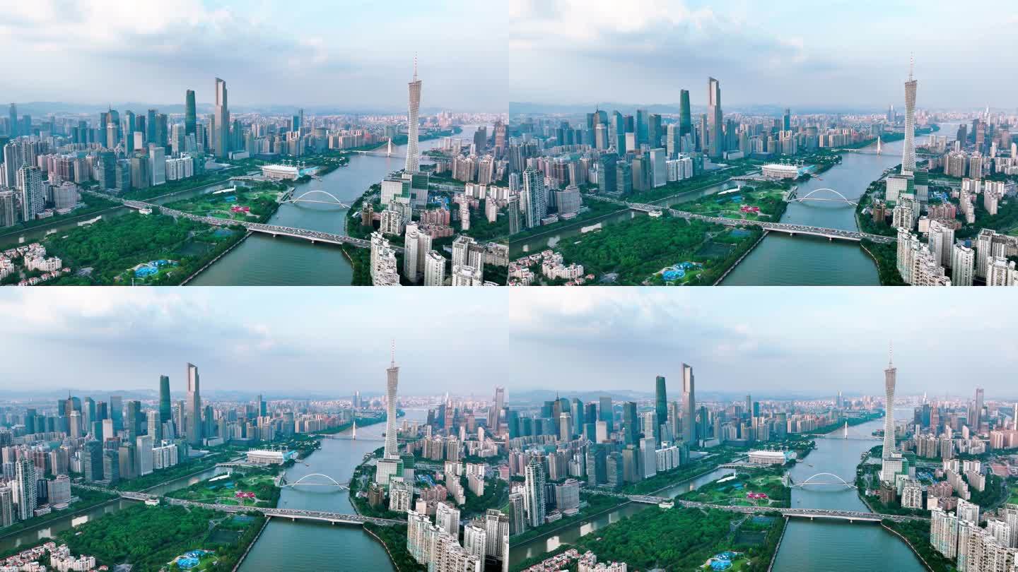 珠江新城 城市繁华 二沙岛 航拍广州