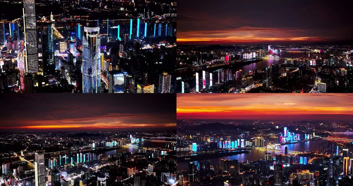 【5K航拍】长沙市夜景灯光秀