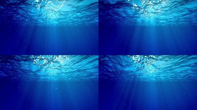 4K海底世界水下粒子光影透光
