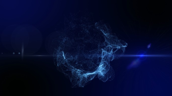 粒子光球科技感蓝色背景