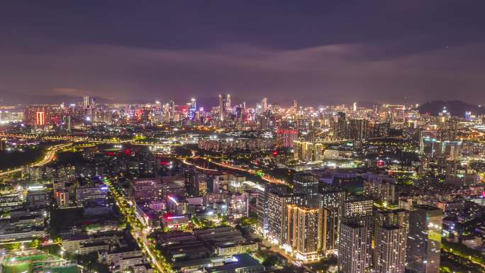 深圳宝安区城市夜景 深圳宝安区兴东社区