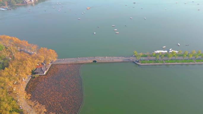 杭州西湖景区苏堤三潭印月小瀛洲雷峰塔大自