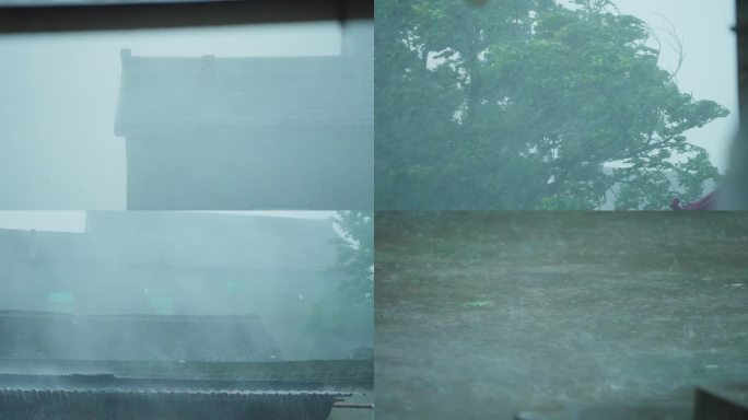 农村乡村 狂风大暴雨