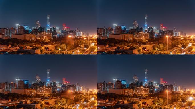 北京明城墙国贸夜景延时
