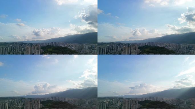 重庆北碚的蓝天白云壮观美景航拍延时