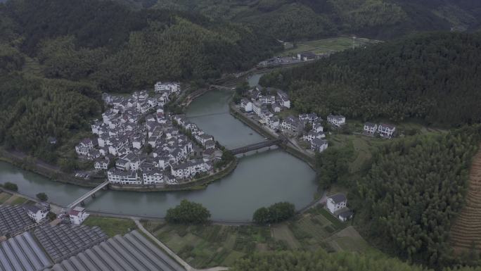 下姜村全景4k hdr 航拍