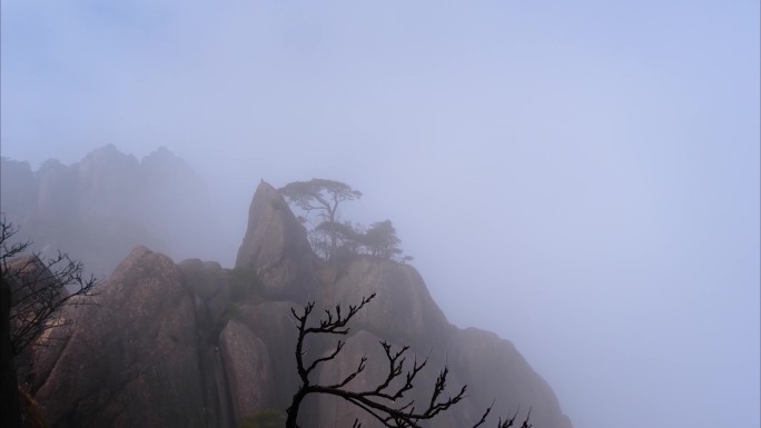 安徽黄山风景区云海延时美景唯美大自然风景