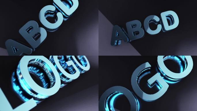 3D企业科技感文字logo