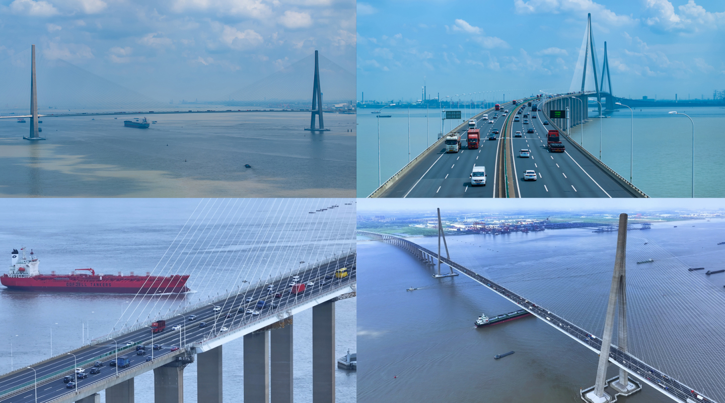 大气震撼苏通长江大桥4K帧航拍素材最新
