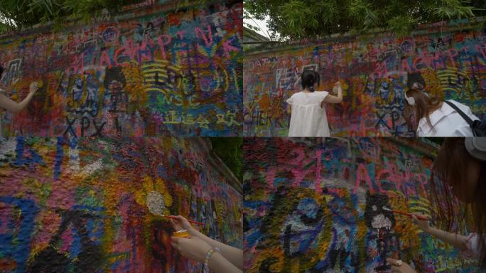 涂鸦涂鸦墙手绘色彩绘画解压