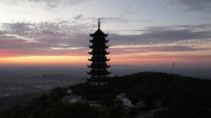 江苏张家港香山航拍日出