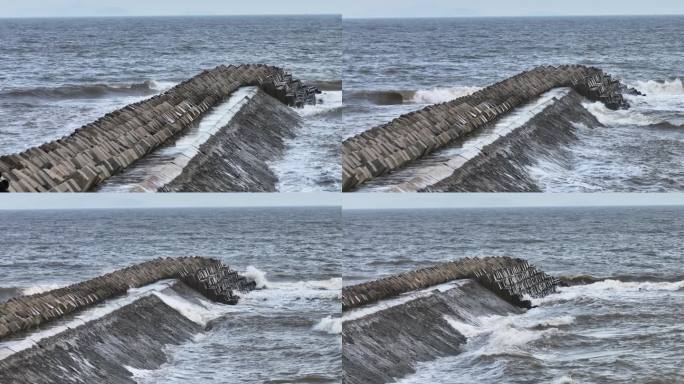 台州温岭城南大斗山海边航拍