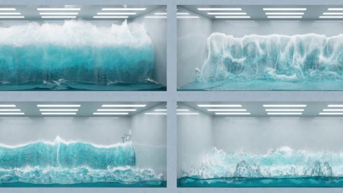 3D海浪裸眼海浪（可定制）无限循环 4K