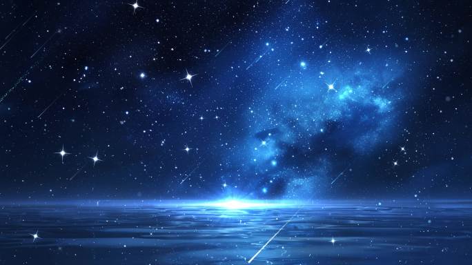 8K宽屏蓝色唯美星辰大海-无缝循环