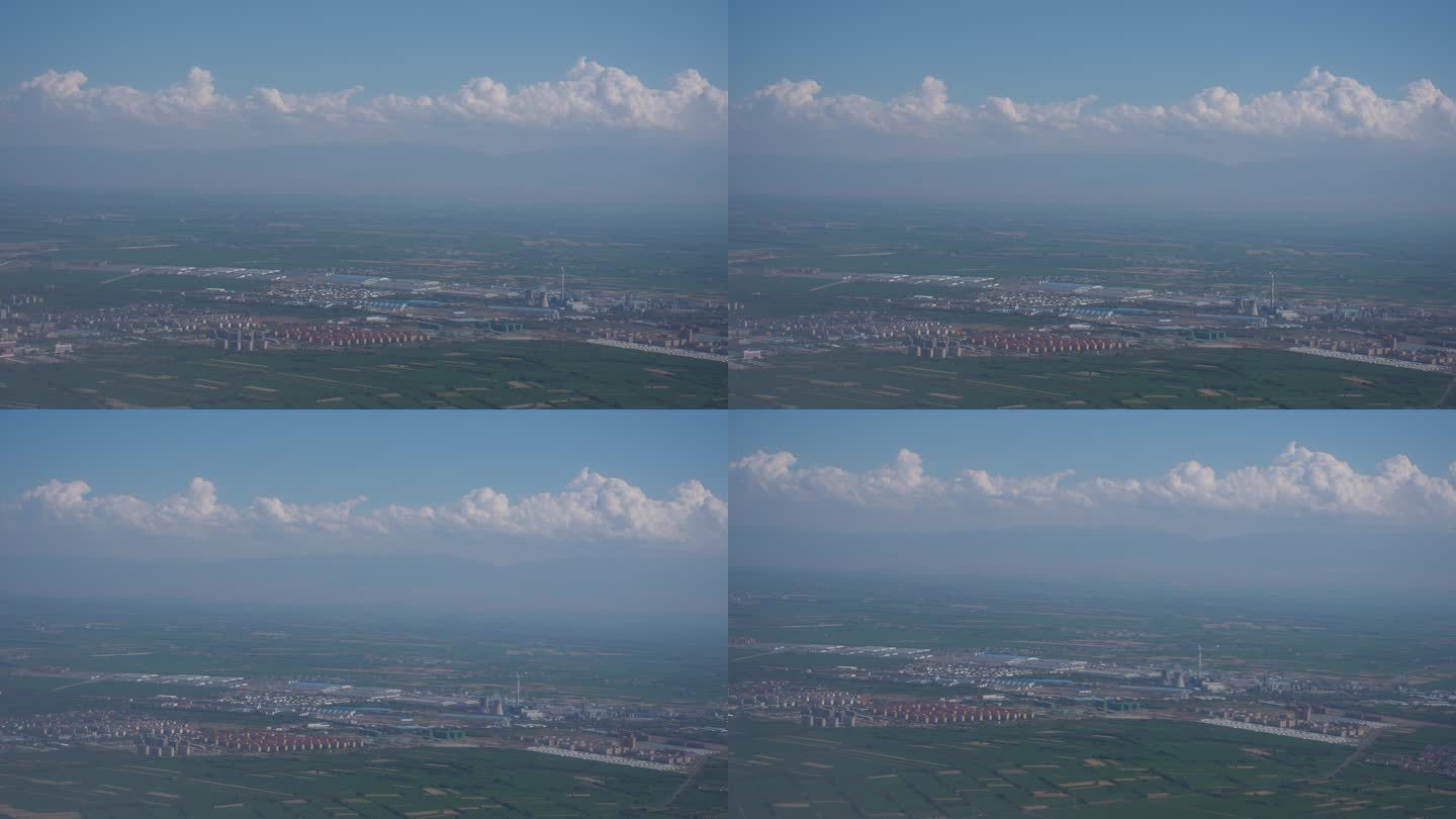 4K正版-飞机窗外云层下的城市03