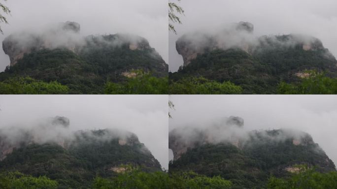 中国福建武夷山云雾缭绕