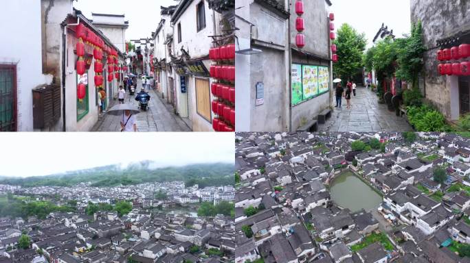 宏村 月沼 南湖 古镇 街头小巷 景点