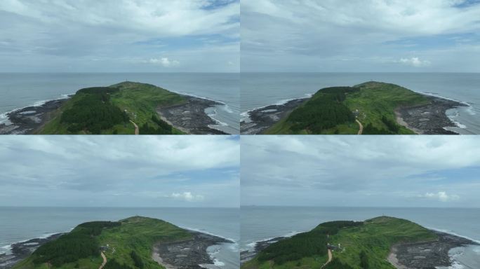 海上小岛航拍大海岛屿海岸线风景自然风光