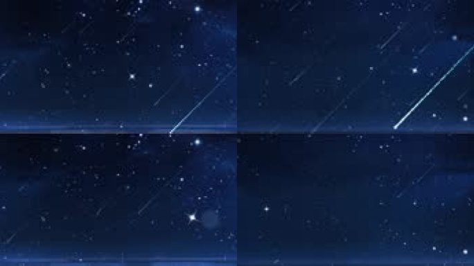 8K超宽屏蓝色唯美星空流星雨-无缝循环