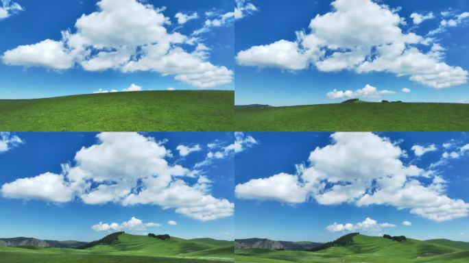 早上的新疆伊犁阿克塔斯草原风光