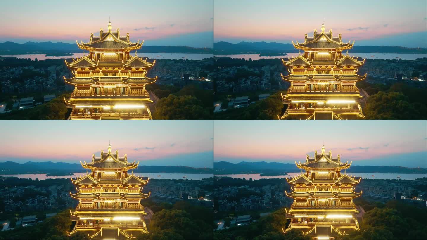 DJI_0181航拍杭州市城隍阁夜景