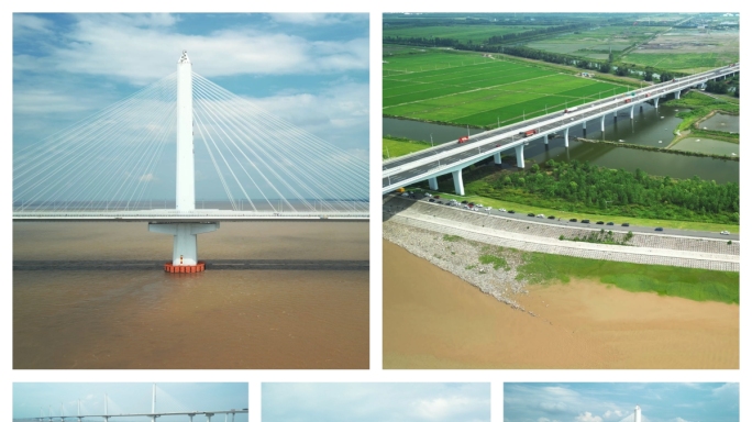 航拍嘉绍大桥跨海大桥