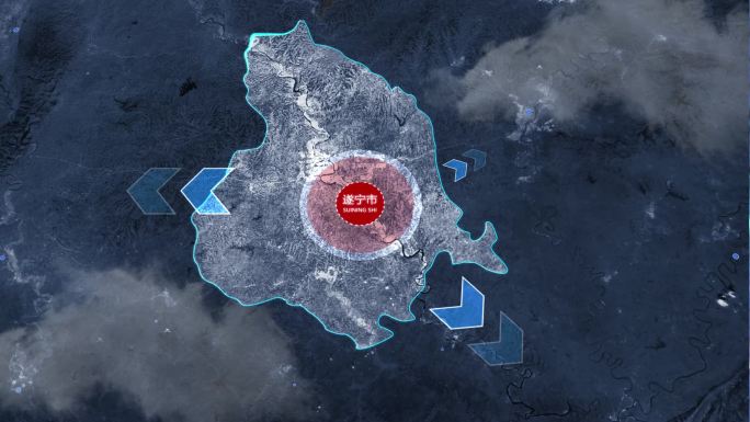 四川省遂宁市区位交通地图动画