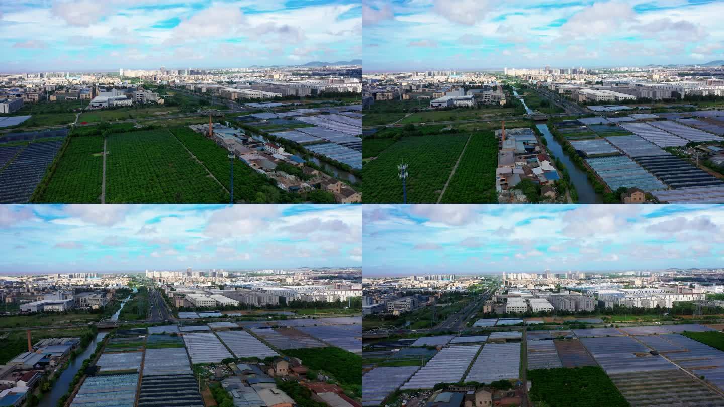 台州湾新区，工业城，农业种植航拍视频素材
