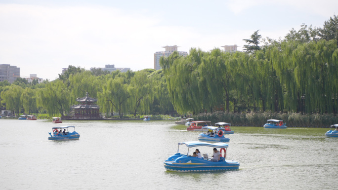 城市公园 游船 划船 休闲 夏天 陶然亭