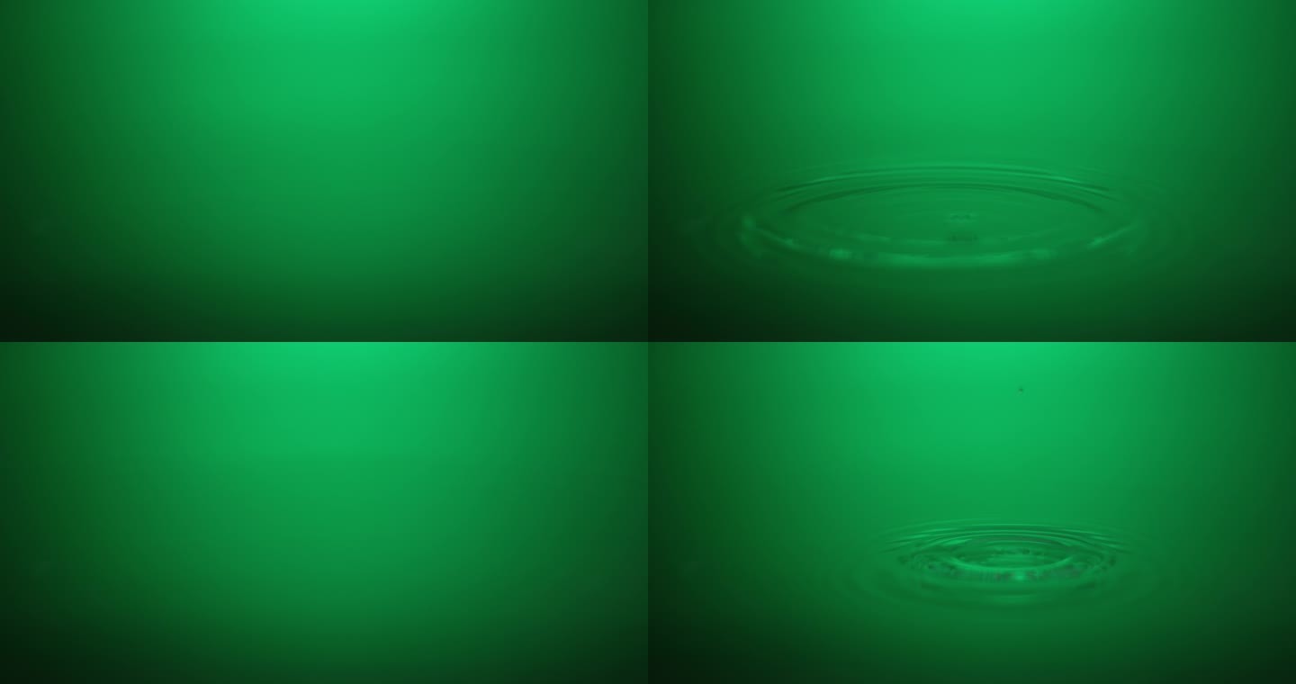 水滴落 涟漪 绿色 意境 9