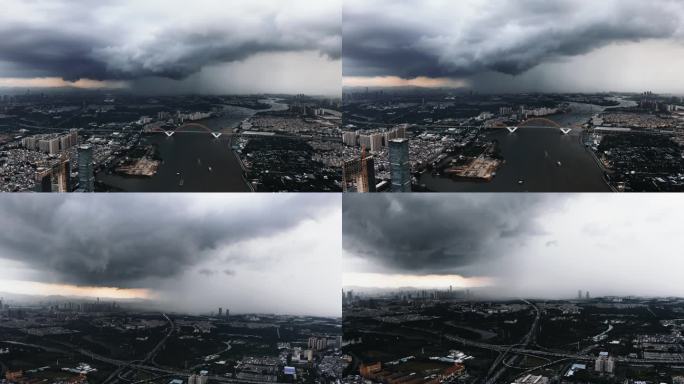 航拍局部地区大暴雨