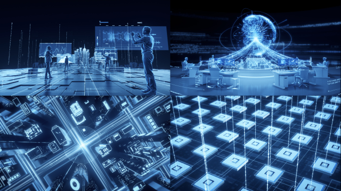 科技办公人工智能城市数据计算未来视频素材