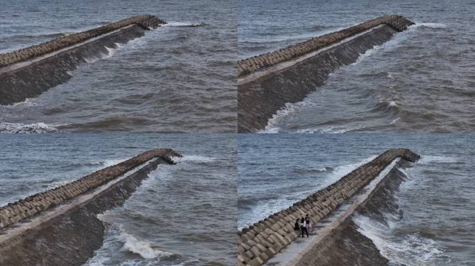 台州温岭城南大斗山海边航拍