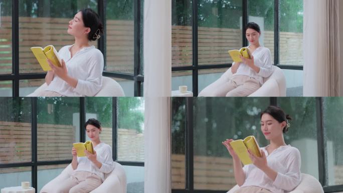 看书的美女