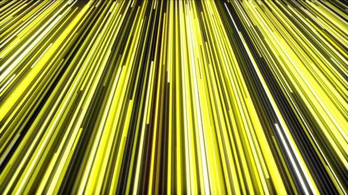进站黄色抽象色霓虹线流动的种族背景循环。到达彩色光线明亮无缝动画背景。接近丰富多彩的创意跑线运动设计