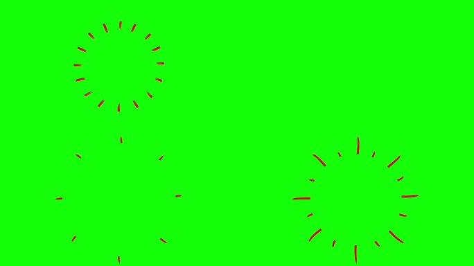 动画手绘红色射线符号。毛圈的视频。平面矢量插图隔离在绿色背景上。