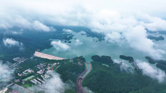 信阳南湾大坝南湾水库南湾水库大景全景