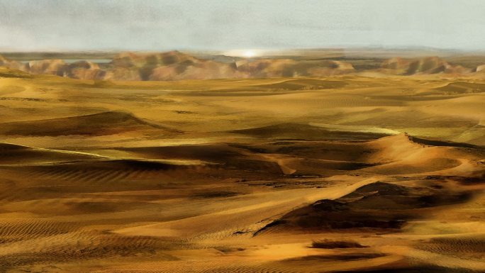 横版卷轴沙漠风沙移动舞台背景