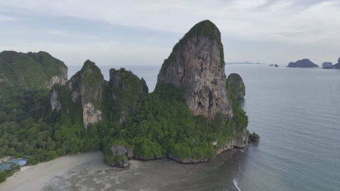 HDR泰国甲米莱雷海滩海岛航拍自然风光