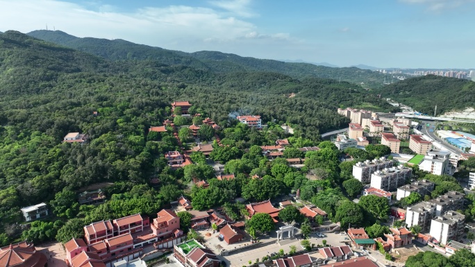 泉州南少林寺遗址航拍清源山南少林寺风景