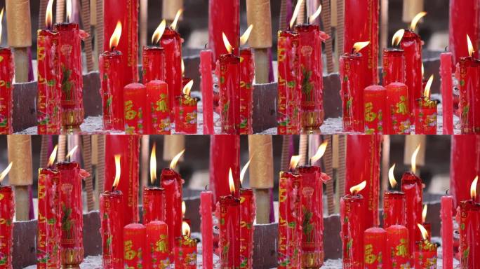 祭祀活动蜡烛燃烧