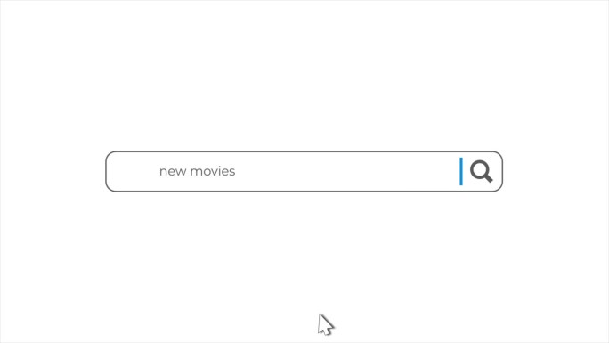 新电影在搜索动画。互联网浏览器搜索