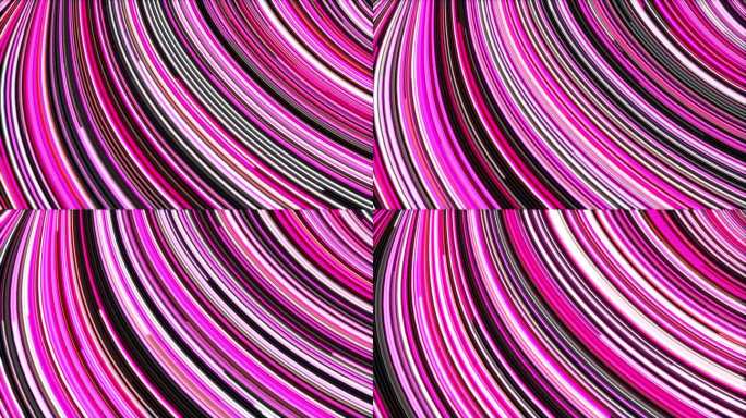 抽象的粉红色霓虹线条流动的种族拱形背景环。光线弧线无缝明亮的动画背景。富有创意的跑线曲线运动设计。