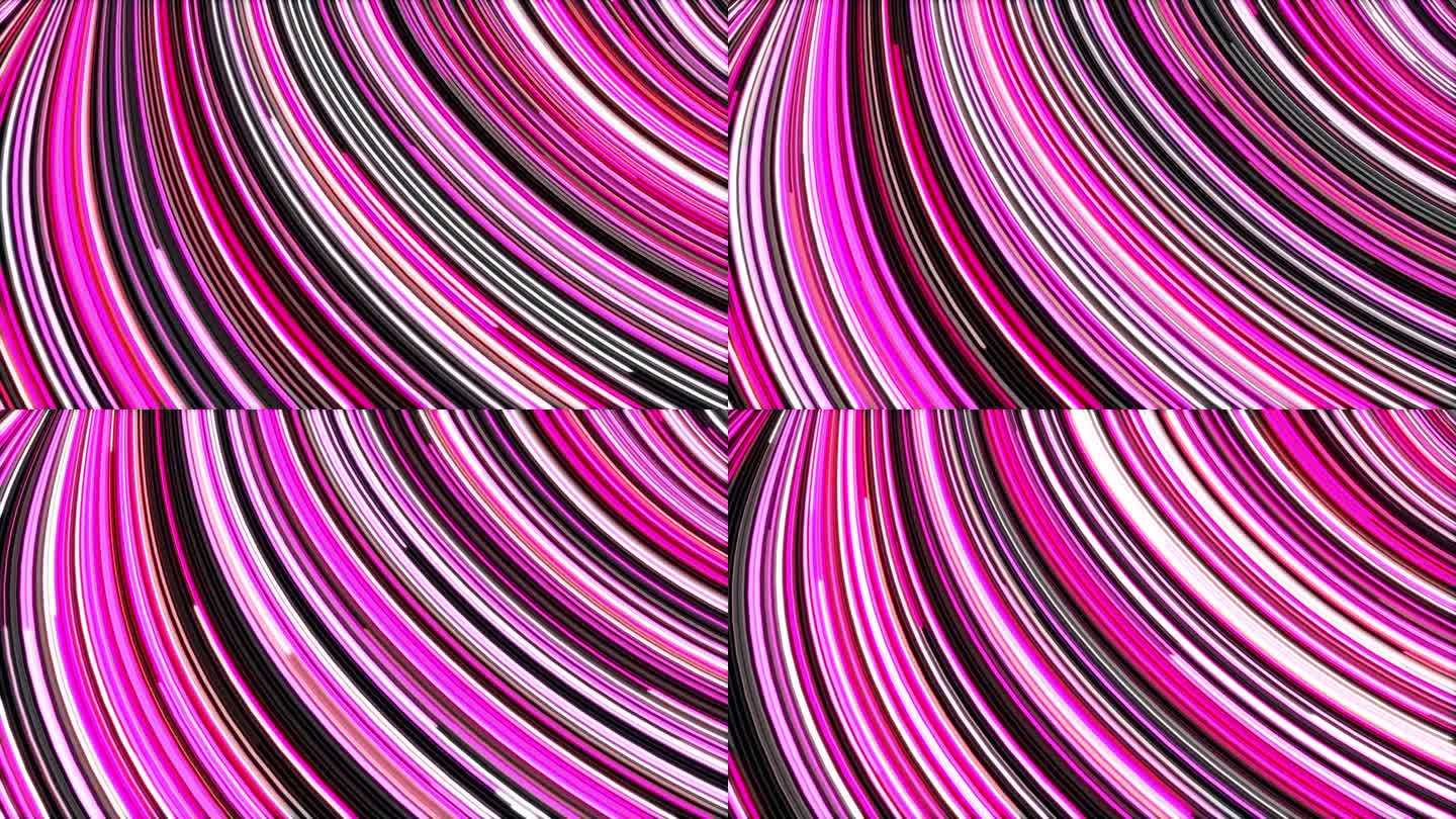 抽象的粉红色霓虹线条流动的种族拱形背景环。光线弧线无缝明亮的动画背景。富有创意的跑线曲线运动设计。