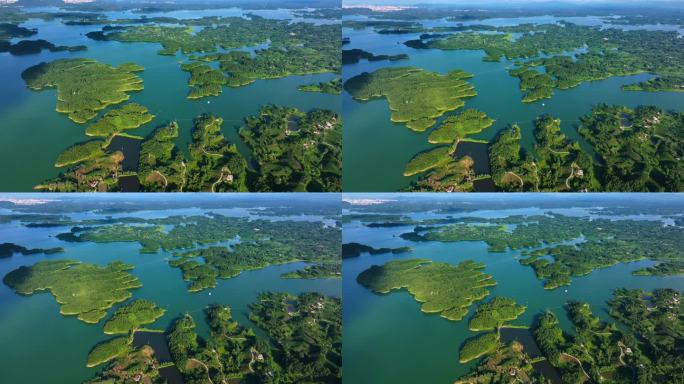 信阳南湾大坝南湾水库 航拍 南湾水库大景