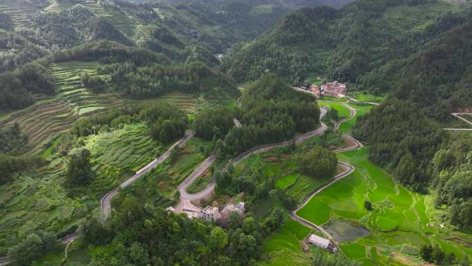 4k酉阳梯田 云海 穿梭 乡村振兴