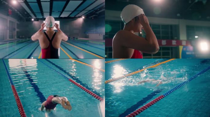 亚运会女运动员跳水游泳比赛积极上进拼搏
