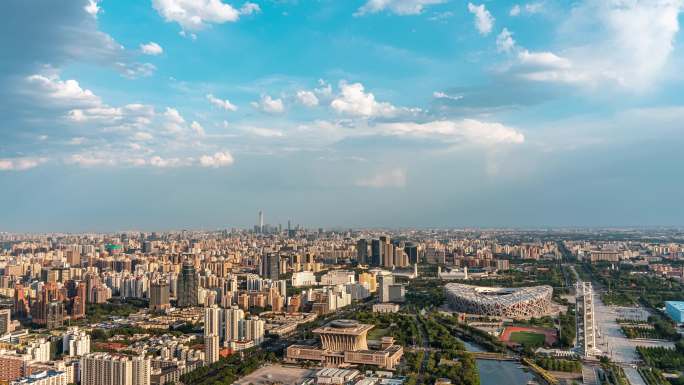 北京城市大景蓝天延时