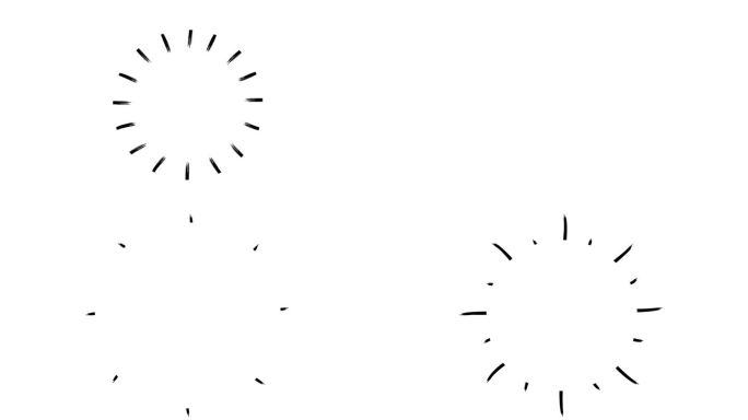 动画手绘黑色射线符号。毛圈的视频。平面矢量插图隔离在白色背景。